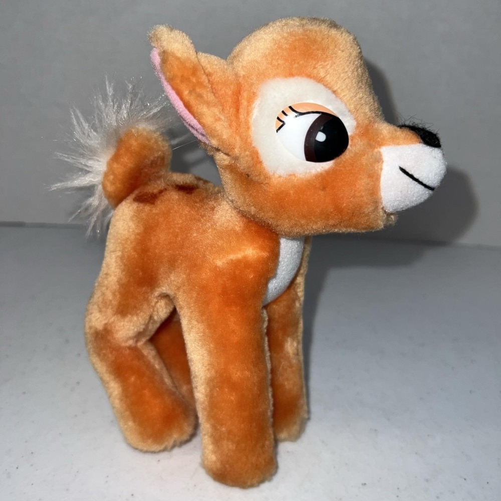 Vintage Walt Disney Bambi Standing Stuffed Animal Plush 7" Cute Mini Small Baby
